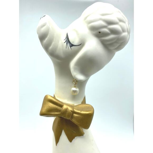 Vintage Napco Japan long-neck poodle figurines 1950 Kitsch MCM 13”‎ White Set - Picture 5 of 9